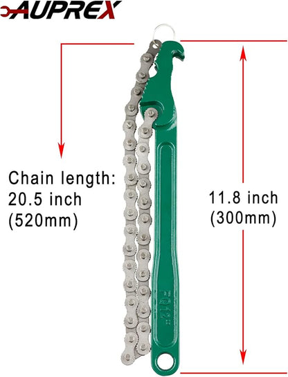 12 Inch Sturdy Carbon Steel Adjustable Heavy Duty Ratcheting Chain Oil Filter Wrench Reversible Chain Style Pipe Fitter With Multi-Purpose