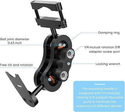 Radar Detector Mount,Aluminum Rearview Mirror Rod Radar Bracket,for Escort / Beltronics Vector / Rocky Mountain Phantom-T Radar