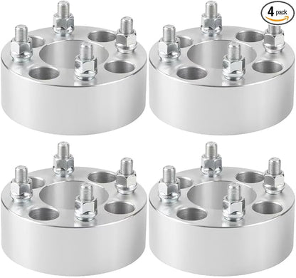 GAsupply 2” 4x4(4X101.6mm) Wheel Spacers Fits for EZ GO EZGO Club Car Golf Carts & ATV, 4x100 to 4x100 Forged ATV Wheel Spacer, 68mm Hub Bore, 1/2"-20 Thread Pitch, 4 Pack (2”, Chrome)