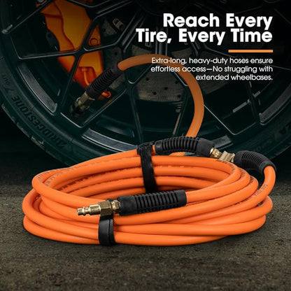 SanHima 4 Tire Inflation Deflation System - Fits up to 200" Wheelbase, Fast High Flow 4-Way Air Down Tire Inflator Deflator for Truck Car Trailer Motocycle
