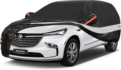 10 Layers SUV Car Cover Custom Fit for Buick Enclave (2007-2025), Waterproof All Weather for Automobiles, Outdoor Full Cover Sun Dust Rain Protection with Cotton. Black