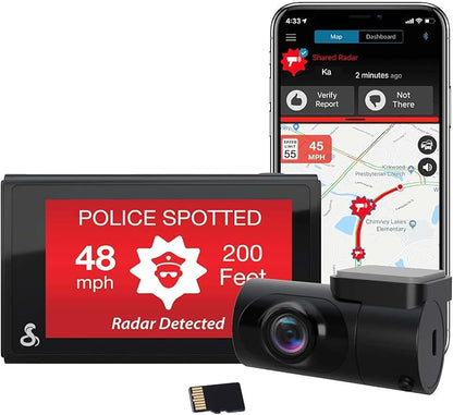 Cobra Smart Dash Cam + Rear Cam (SC 200D) – QHD+ 1600P Resolution, Built-in Wi-Fi & GPS, Voice Commands, Live Police Alerts, Incident Reports, Emergency Mayday, Drive Smarter App, 16GB SD Card Incl.