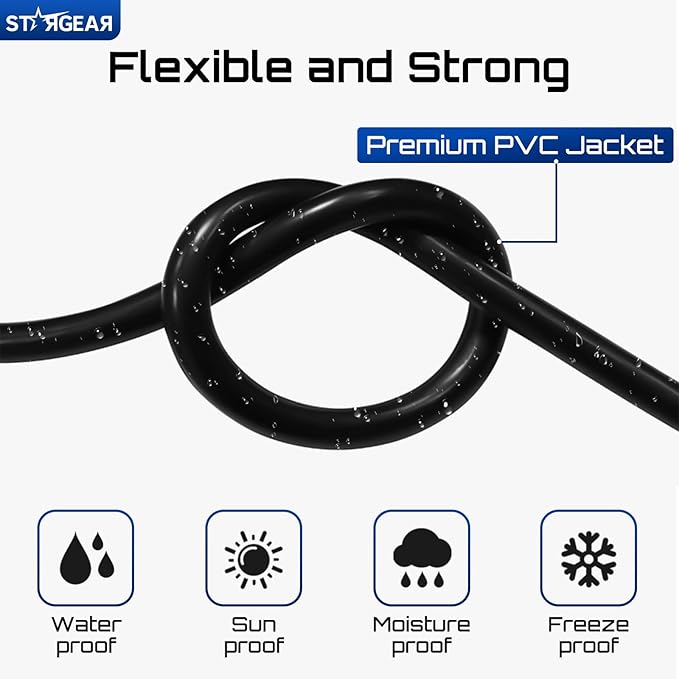 Starlink Mini Cable 16.4FT, 16AWG Replacement Starlink DC Power Cable Starlink Mini Accessories, Starlink Power Cord Barrel Jack 5A Charging Cord Waterproof Outdoor