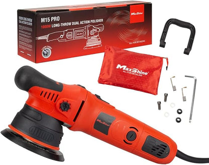 Maxshine M8S V2 Dual Action Polisher Car Detailing Kit - 1000W, 6-Speed, 8mm Throw, 5" Disc, Thread 5/16" - Car Detailing Supplies for Auto Paint Protection, Restoration & Scratch Repair