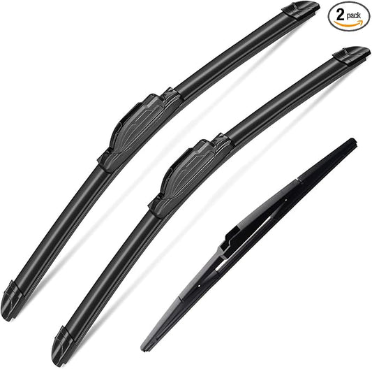 3Pcs Jeep Wangler Windshield Wipers 2007-2017, Jeep Wrangler JK 2008-2018,Original Equipment Replacement Windshield Wiper Blades for My Car- 15"/15"/13" (Pack of 3) J- HOOK