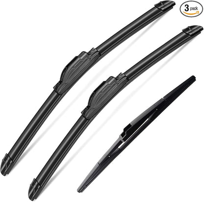 3 Wipers Set for 2003 2004 2005 2006 2007 2008 2009 Lexus GX470, Windshield Wiper Blades Original Equipment Replacement Front and Rear- 22"/21"/16" (Pack of 3) J- HOOK