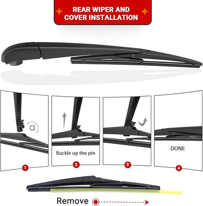 Windshield Wiper Blades Replacement for Toyota Highlander 2001-2007 / Toyota RAV4 2001-2005 Original Factory Quality Front Rear Wipers Blade Set for My Car - 22" 19" 12" (Pack of 3)