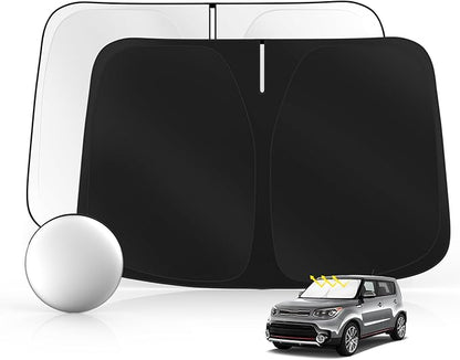 Windshield Sun Shade for Kia Soul 2014-2019 Foldable Sunshade Custom Fit Front Window Car Interior Accessories Protector Blocks UV Rays