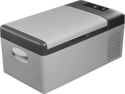 VEVOR 12 Volt Refrigerator 16 Qt, Gre,Portable Mini Car Fridge with -4℉-68℉ Cooling Range & App Control 12/24V DC & 110-240V AC Electric Compressor Cooler for Truck Vehicle RV Boat Outdoor & Home Use