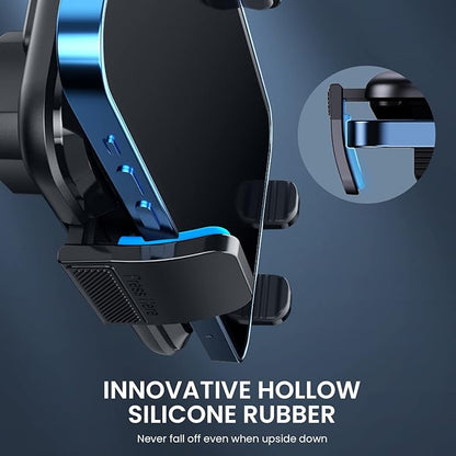 Qifutan Car Phone Holder with Anti-Slip Rubber, 360 Rotating Ball Joint, and Adjustable Support Ring for iPhone and Other Smartphones