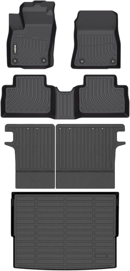 GINOWY-Floor Mats & Cargo Liner for Nissan Kicks 2025 2026, TPE All Weather 2025 Kicks Car Floor Mats, Backrest Mats Non-Slip Trunk Mat Kicks Floor Liners Accessories Black
