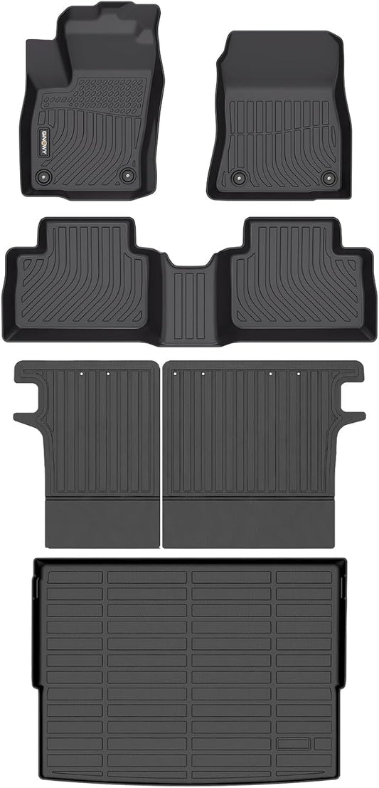 GINOWY-Floor Mats & Cargo Liner for Nissan Kicks 2025 2026, TPE All Weather 2025 Kicks Car Floor Mats, Backrest Mats Non-Slip Trunk Mat Kicks Floor Liners Accessories Black