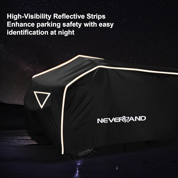 Neverland ATV Cover Waterproof Outdoor Heavy Duty ATV Covers Dustproof Anti-UV 4 Wheeler Cover All Weather Protection Four Wheeler Cover for Polaris Yamaha Suzuki Honda (Black XLarge)