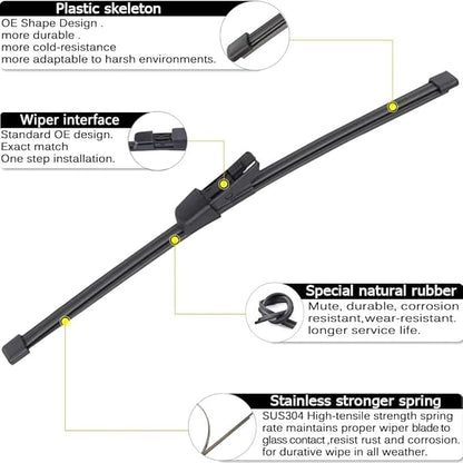 AUTOBOO 25"+22" Windshield Wipers with 15" Rear Wiper Blade Replacement for Volkswagen VW Tiguan 2018 2019 2020 2021 2022 2023 2024 -Original Factory Quality (Pack of 3)