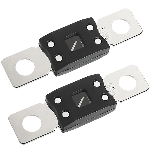 60A MEGA High Current Fuse - 60 Amp Bolt-on Fuse for Cars, Trucks, Construction Vehicles, Buses, Caravans (2 Pcs)