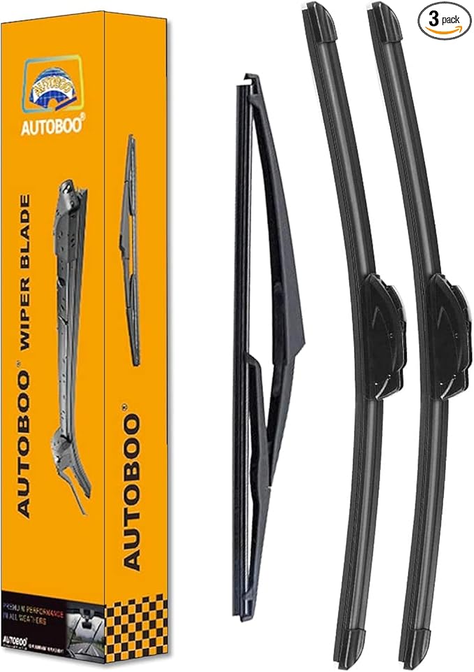 AUTOBOO 26"+17" Windshield Wipers with 12" Rear Wiper Blade Replacement for Nissan Rogue Pathfinder 2013 2014 2015 2016 2017 2018 2019 2020 2021 2022 2023 -Original Factory Quality (Pack of 3)