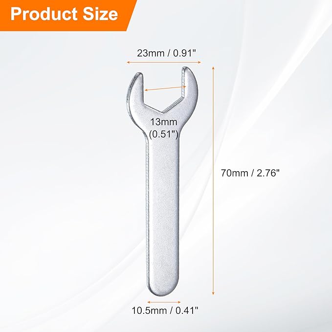 HARFINGTON 10pcs Small Wrench 13x70x2mm Metric U-Shaped Single Open Ended Spanner Super Thin Flat Head Galvanizing Wrench for Automotive Repair Furniture Assembly