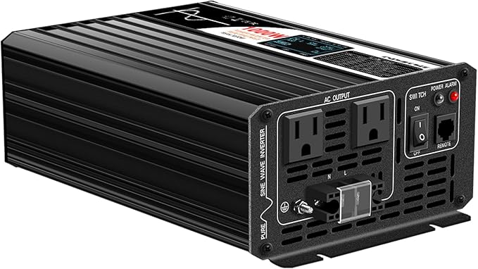 Xijia Pure Sine Wave Solar Power DC rv Converter to AC 120V 60HZ Solar Converter for Home Use car (DC12V (Range 10V-15V) 1000W-LCD)