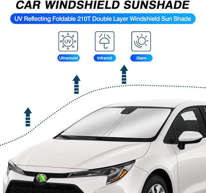 KUST Windshield Sun Shade for 2020-2024 2025 Toyota Corolla (Not for Corolla Cross) Custom Fit Sunshade Sun Visor Protector Foldable Blocks UV Rays Keep Your Cooler