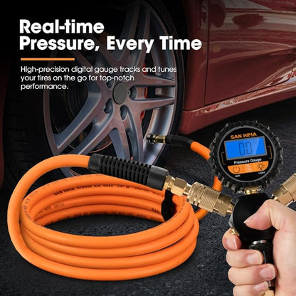 SanHima 2 Tire Inflation Deflation System - Fits up to 200" Wheelbase, Fast High Flow 2-Way Air Down Tire Inflator Deflator for Truck Car Trailer Motocycle