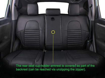EKR Accord Car Seat Covers for Honda Accord 2023 2024 2025 LX(Rear Row W/Solid Backrest) Leather Car Seat Covers,Waterproof Car Seat Protectors,Trucks Seat Covers Full Set(Black)