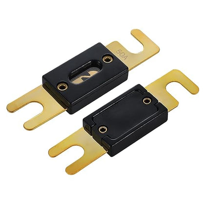 50A ANL Fuse 50 Amp Inline Blade Fuses 32V for Car Audio Inverter Automotive Stereo (Pack of 3 pcs)