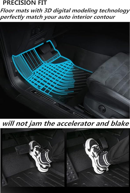 RAV4 Floor Mats Compatible with 2025 2024 2023 2022 2021 2020 2019 Toyota RAV-4，All Weather Protection Waterproof Durable Anti-Slip Odorless Custom-fit TPE Floor Liner Front and Rear Row Set