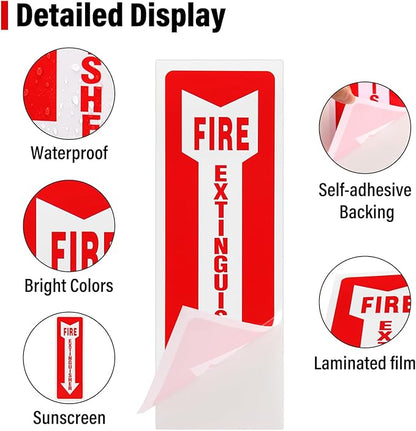 Madrigal fire extinguisher inside sticker,fire extinguisher sign,4 Pack-4x12"Premium Self-Adhesive Vinyl for UV, Weather, Scratch, Water and Fade Resistance, Indoor and Outdoor