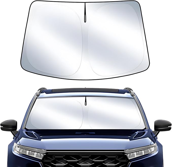 T TGBROS Windshield Sun Shade for Honda CRV 2023 2024 2025 4‑Layer Front Window Shade Cover Protector Custom Fit for CR-V Accessories UV/Heat Blocker, Foldable Visor (Fits LX/EX/EX-L/Sport)