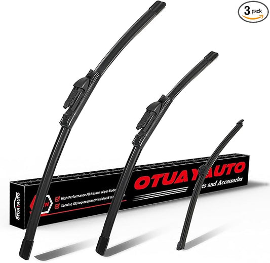 OTUAYAUTO Windshield Wiper Blades - Replacement for Audi Q5 2018 2019 2020 2021 2022 2023, Front and Rear Wipers Set, Top Lock - 24"+20"+15" (Pack of 3)