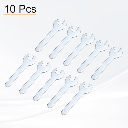 HARFINGTON 10pcs Small Wrench Open End Wrench 8x70x1.8mm Metric U-Shaped Single Open Ended Spanner Super Thin Small Flat Head Galvanizing Wrench for Automotive Repair Furniture Assembly