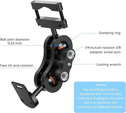 Radar Detector Mount, Aluminum Rearview Mirror Rod Radar Bracket,for Cobra iRadar ESD SPX RAD 480i 450 380 7800BT Radar Detector