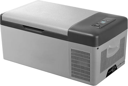 VEVOR 12 Volt Refrigerator 16 Qt, Gre,Portable Mini Car Fridge with -4℉-68℉ Cooling Range & App Control 12/24V DC & 110-240V AC Electric Compressor Cooler for Truck Vehicle RV Boat Outdoor & Home Use