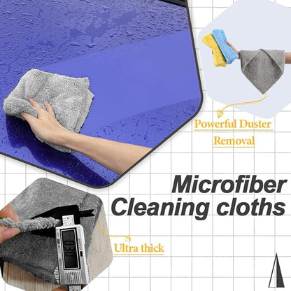Coral Fleece Car Wash Cleaning Towel for Car,Absorbent, Lint-Free, Extra Soft,Reusable and Durable,Interior Coral Fleece Rags 16in x 16in-Grey 6 Packs