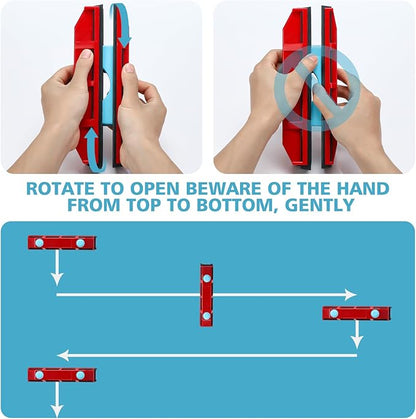Magnetic Window Cleaner, 0.8"-1.1" Double Sided Window Glass Wiper Cleaning Tool for High-Rise Cleaning Windows Thickness, Magnetic Car Window Cleaner, Outdoor Window Cleaner