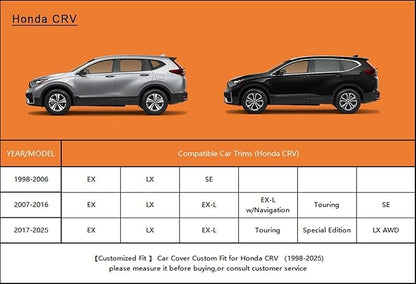 Kayme 6 Layers SUV Car Cover Custom Fit for Honda CRV CR-V (1995-2025), Waterproof All Weather for Automobiles,Rain Sun UV Protection.Silver