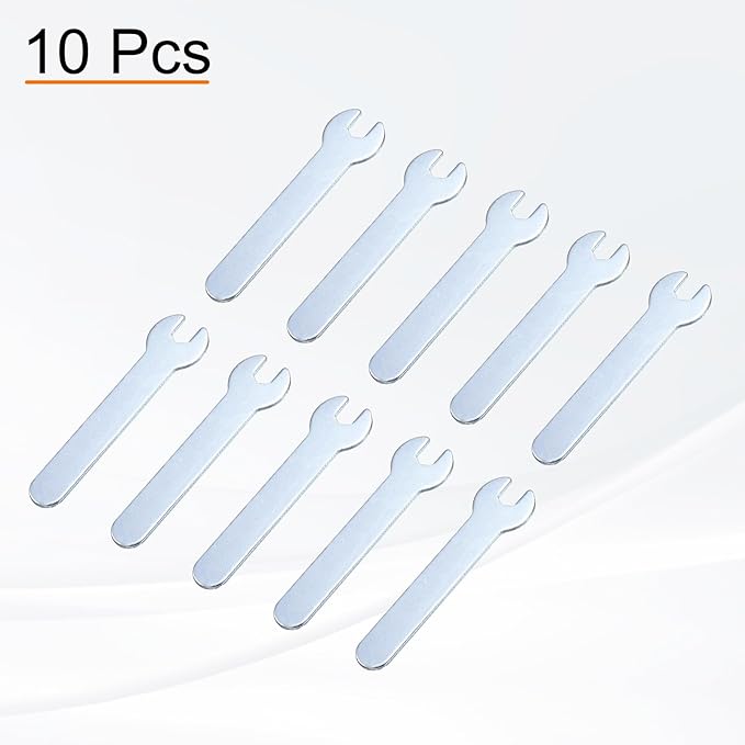HARFINGTON 10pcs Small Wrench Open End Wrench 6x66x1.5mm Metric U-Shaped Single Open Ended Spanner Super Thin Small Flat Head Galvanizing Wrench for Automotive Repair Furniture Assembly