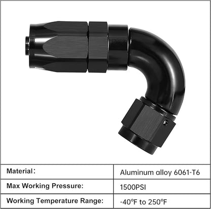 EVIL ENERGY 6AN 120 Degree One Piece Full Flow Hose End Fitting Swivel For CPE Braided Hose