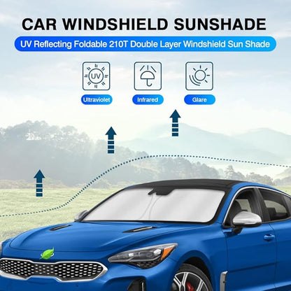 KUST Windshield Sun Shade for 2018-2023 Kia Stinger Window Sunshade Sun Visor Protector Foldable Blocks UV Rays Keep Your Car Cooler