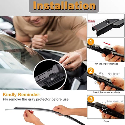 AUTOBOO 24"+19" Windshield Wipers Blades Replacement for Honda CRV CR-V 2023 2024 2025 with 10 Inch Rear Wiper Blade -Original Factory Quality (Pack of 3)
