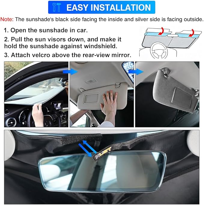 KUST Windshield Sun Shade for 2020-2024 2025 Toyota Corolla (Not for Corolla Cross) Custom Fit Sunshade Sun Visor Protector Foldable Blocks UV Rays Keep Your Cooler