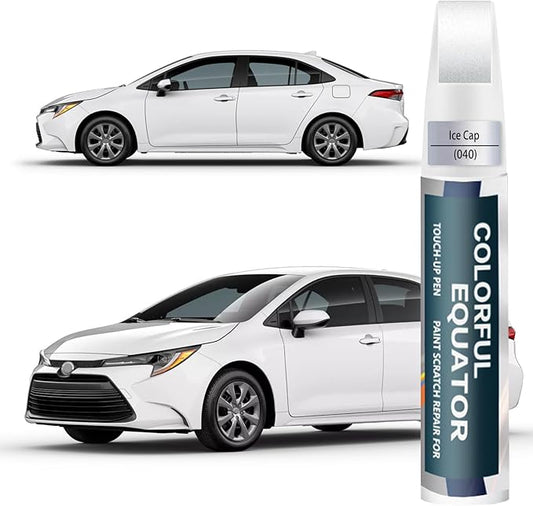 040 Super White/Ice Cap Touch Up Paint for Toyota, Car Paint Pen Scratch Repair Two-In-One Touch Up Paint, Premium Car Scratch Remover for Deep Scratches