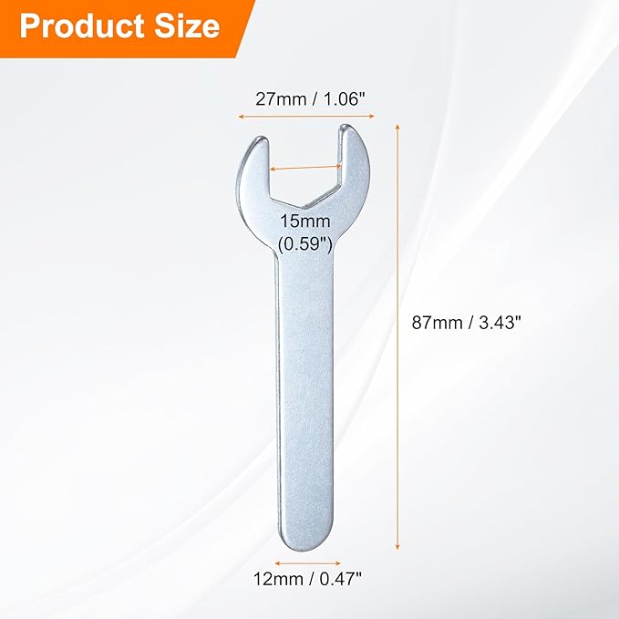 HARFINGTON 10pcs Small Wrench 15mm Open End U-Shaped Single Open Ended Spanner Super Thin Flat Head Galvanizing Wrench for Automotive Repair Furniture Assembly