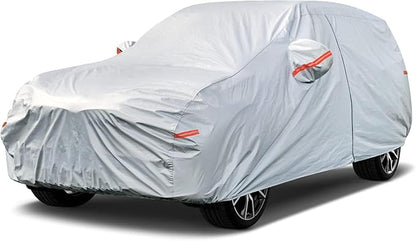 Kayme 6 Layers SUV Car Cover Custom Fit for BMW X5 (2007-2025) Waterproof All Weather for Automobiles, Outdoor Full Cover Rain Sun UV Protection.Silver