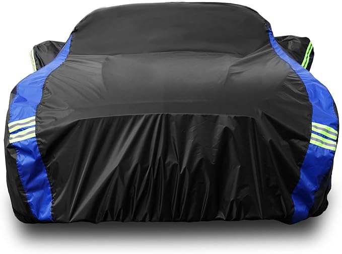 Avecrew Car Cover for Ford Mustang Waterproof All Weather for Automobiles, Outdoor Full Exterior Covers Fit Sedan Without Zipper Door Design