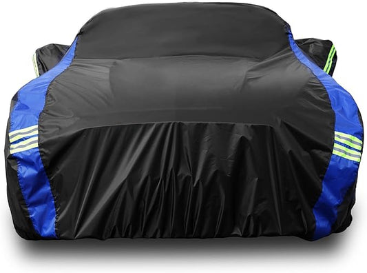 Avecrew Car Cover for Ford Mustang Waterproof All Weather for Automobiles, Outdoor Full Exterior Covers Fit Sedan Without Zipper Door Design