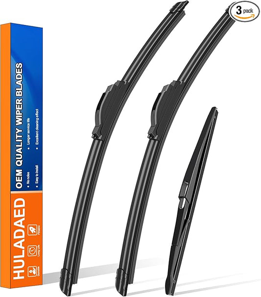HULADAED® 26''+14''+12'' Windshield Wipers Replacement forNissan Rogue 2008-2013 Nissan Rogue Select 2014-2015,Silicone Front Rear Wiper blades for MY Car-All Weather & Quiet(3 PACK)