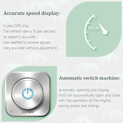 GPS Speedometer Digital Speedometer Cars Heads Up Display Y03 with Speed, Automatic Light Sensing, MPH Speedometer Plug and Play Applicable to All Cars