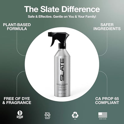 Slate Car Interior Cleaner - Powerful Plant-Based Formula Removes Dirt, Car Seat Cleaner, Vegan Leather Safe, Biodegradable, Prop 65 Compliant - Unscented, 16oz