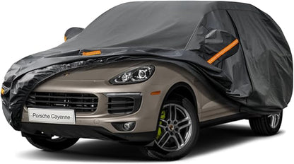 Kayme 7 Layers SUV Car Cover Custom Fit for Porsche Cayenne (2002-2025) Waterproof All Weather for Automobiles, Outdoor Full Cover Rain Sun UV Protection.Black
